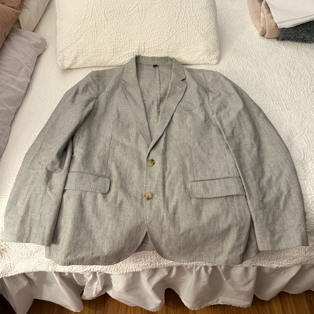 J Crew Ludlow Slim-fit unstructured suit jacket in cotton-linen blend Size 42R